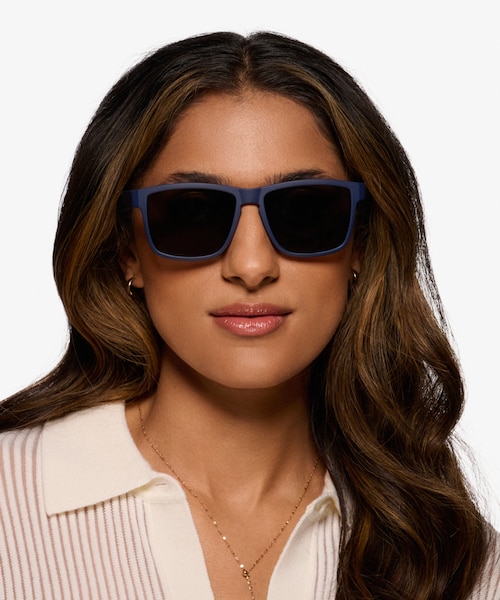 Tide Navy Gray PlasticSunglass Frames for Women from EyeBuyDirect