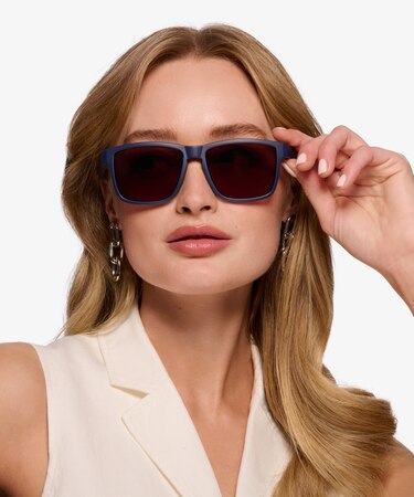 Navy Brown Raft -  Plastic Sunglasses