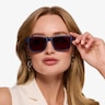 Raft Navy Brown PlasticSunglass Frames for Women from EyeBuyDirect