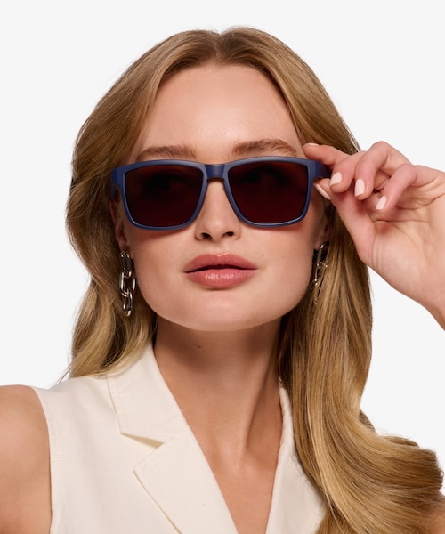 Raft Navy Brown PlasticSunglass Frames for Women from EyeBuyDirect