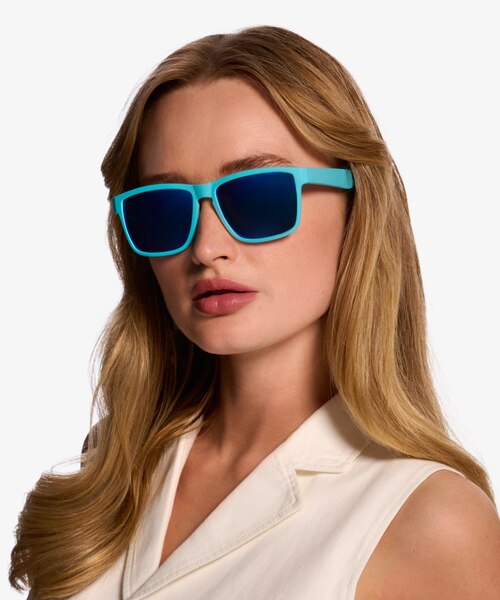 Surf Aqua Blue PlasticSunglass Frames for Women from EyeBuyDirect
