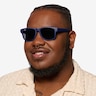Crest Navy Gray PlasticSunglass Frames for Men from EyeBuyDirect