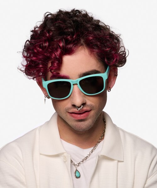 Salty Turquoise Gray PlasticSunglass Frames for Men from EyeBuyDirect