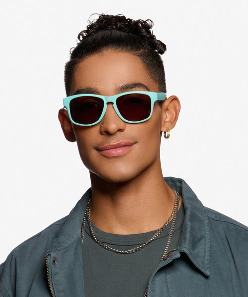 Maritime Turquoise Brown PlasticSunglass Frames for Men from EyeBuyDirect