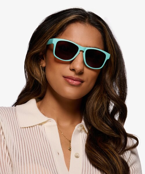 Maritime Turquoise Brown PlasticSunglass Frames for Women from EyeBuyDirect