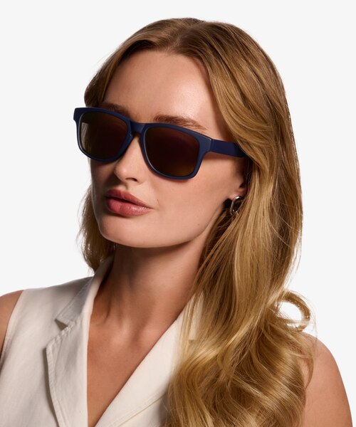 Seaside Navy Gold PlasticSunglass Frames for Women from EyeBuyDirect