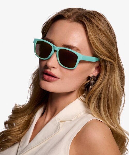 Ship Turquoise Gold PlasticSunglass Frames for Women from EyeBuyDirect
