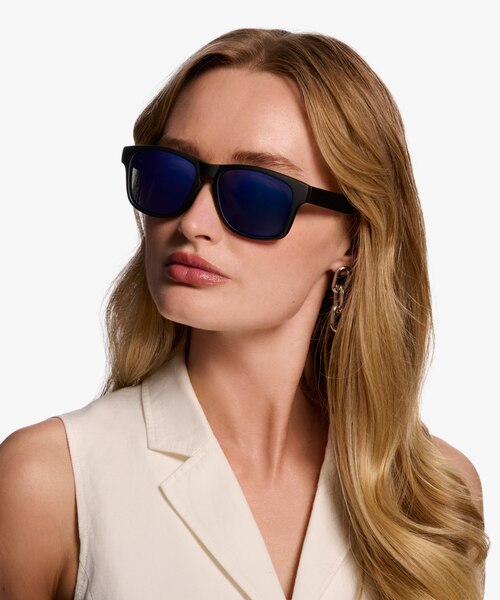 Oceanic Black Blue PlasticSunglass Frames for Women from EyeBuyDirect