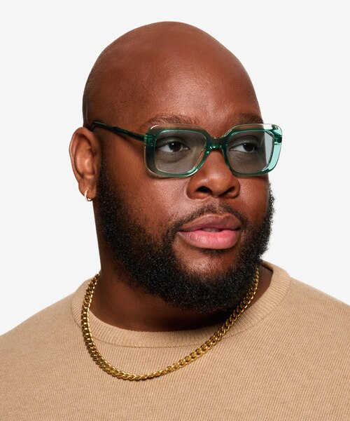 Cilla Crystal Green AcetateSunglass Frames for Men from EyeBuyDirect