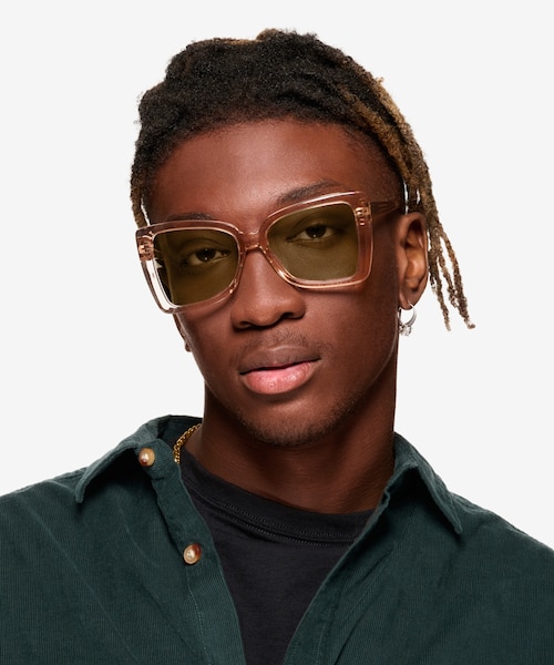 Tippi Crystal Peach AcetateSunglass Frames for Men from EyeBuyDirect