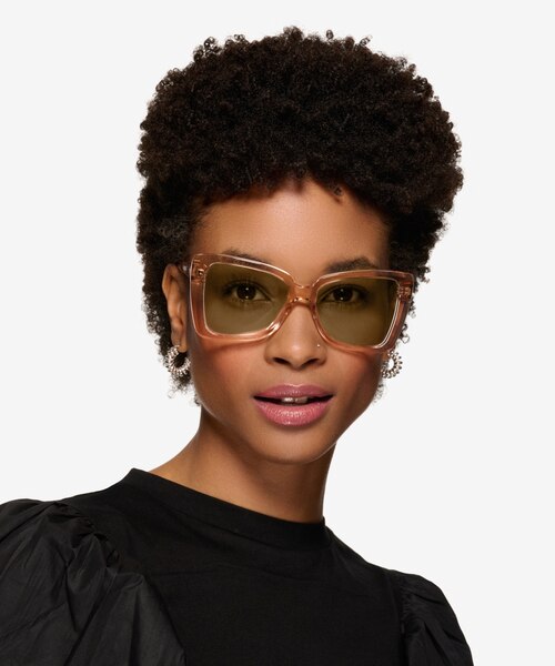 Tippi Crystal Peach AcetateSunglass Frames for Women from EyeBuyDirect