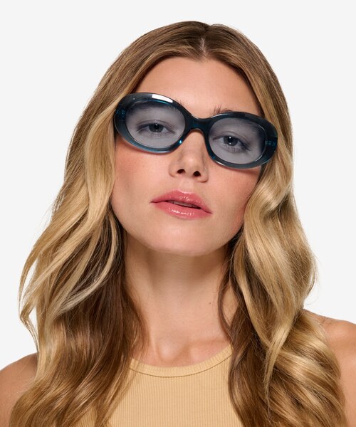 Dolly Crystal Blue AcetateSunglass Frames for Women from EyeBuyDirect