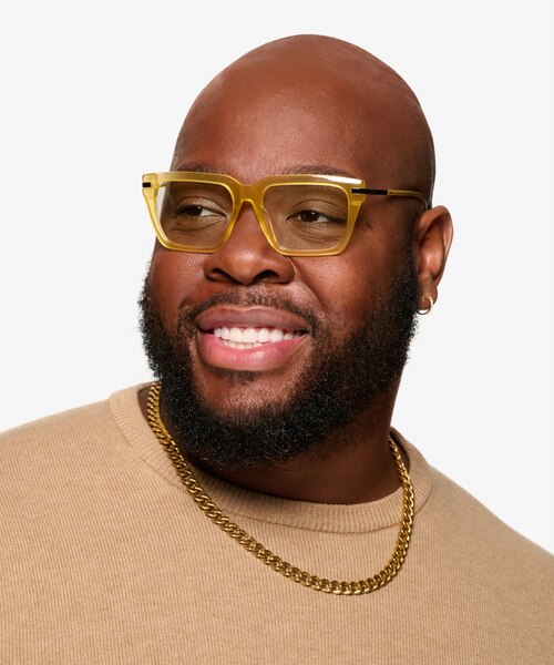 Peggy Milky Yellow AcetateSunglass Frames for Men from EyeBuyDirect