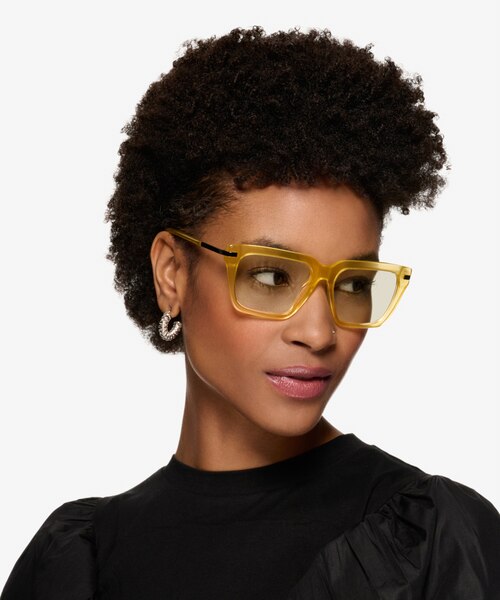 Peggy Milky Yellow AcetateSunglass Frames for Women from EyeBuyDirect