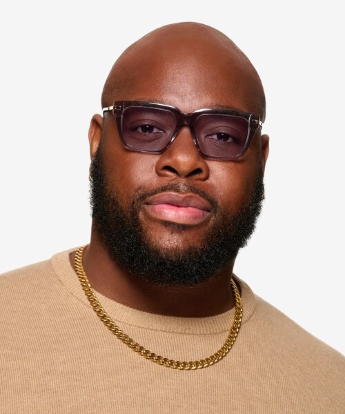 Peggy Crystal Gray AcetateSunglass Frames for Men from EyeBuyDirect