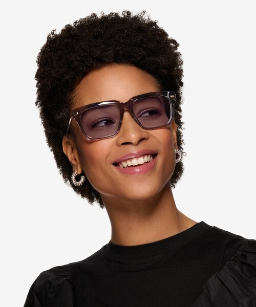 Peggy Crystal Gray AcetateSunglass Frames for Women from EyeBuyDirect