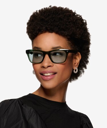 Crystal Green Kitt -  Acetate Sunglasses