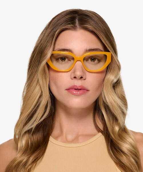Edie Crystal Yellow AcetateSunglass Frames for Women from EyeBuyDirect