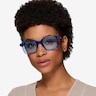 Nat Crystal Blue AcetateSunglass Frames for Women from EyeBuyDirect
