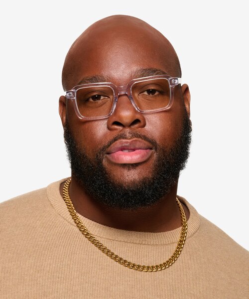 Nat Clear Crystal AcetateSunglass Frames for Men from EyeBuyDirect