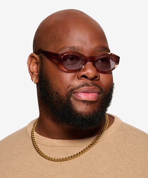 Francoise Crystal Brown AcetateSunglass Frames for Men from EyeBuyDirect
