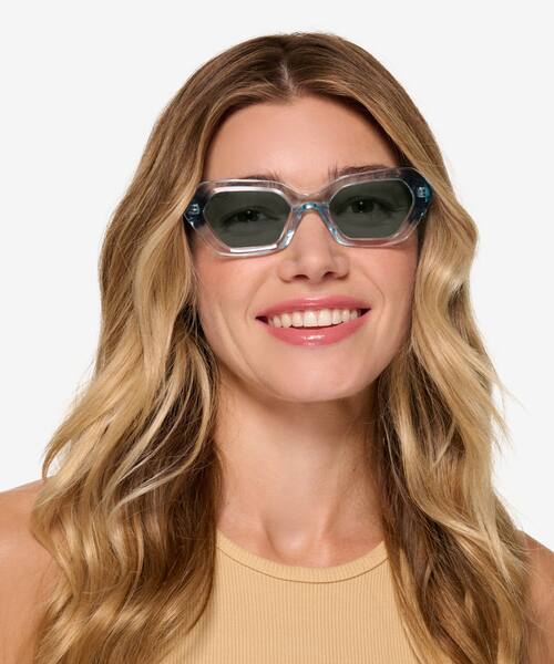 Crystal Light Green Brigitte -  Acetate Sunglasses