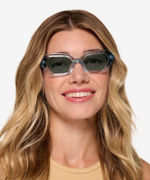 Brigitte Crystal Light Green AcetateSunglass Frames for Women from EyeBuyDirect