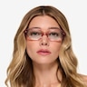 Ronette Crystal Peach AcetateSunglass Frames for Women from EyeBuyDirect