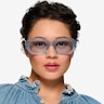 Lilia Milky Light Blue AcetateSunglass Frames for Women from EyeBuyDirect