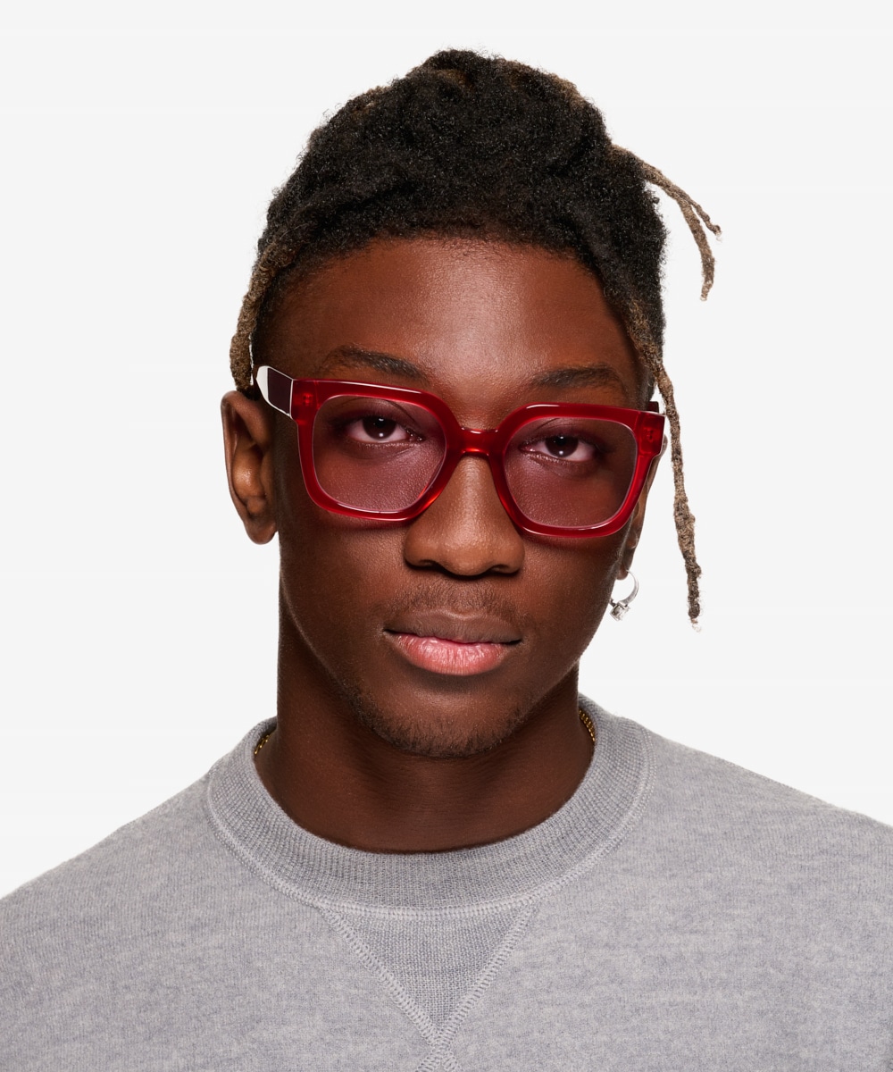 Red cheap frame glasses