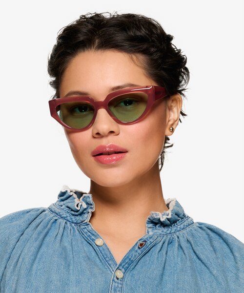 Aria Bilayer Pink AcetateSunglass Frames for Women from EyeBuyDirect