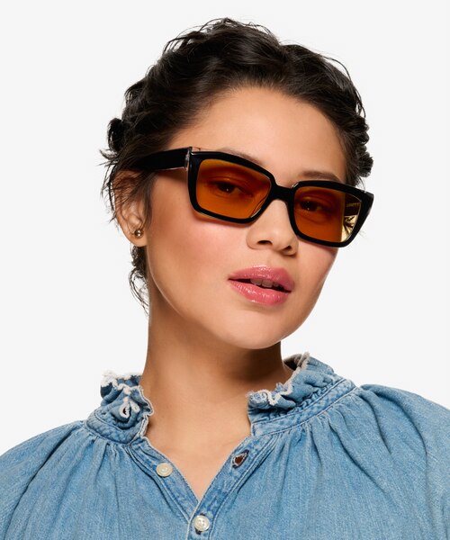 Lavendula Black Crystal AcetateSunglass Frames for Women from EyeBuyDirect
