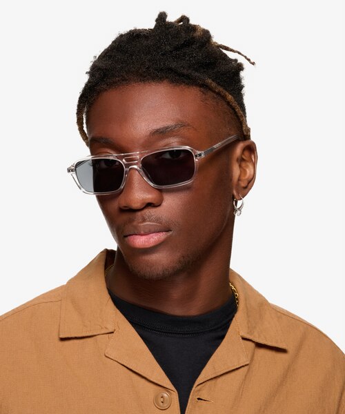 Kilo Clear Crystal AcetateSunglass Frames for Men from EyeBuyDirect