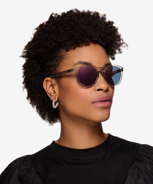 Elan Shiny Crystal Gray PlasticSunglass Frames for Women from EyeBuyDirect