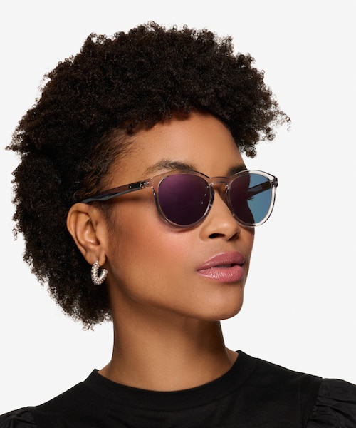 Elan Shiny Crystal Gray PlasticSunglass Frames for Women from EyeBuyDirect