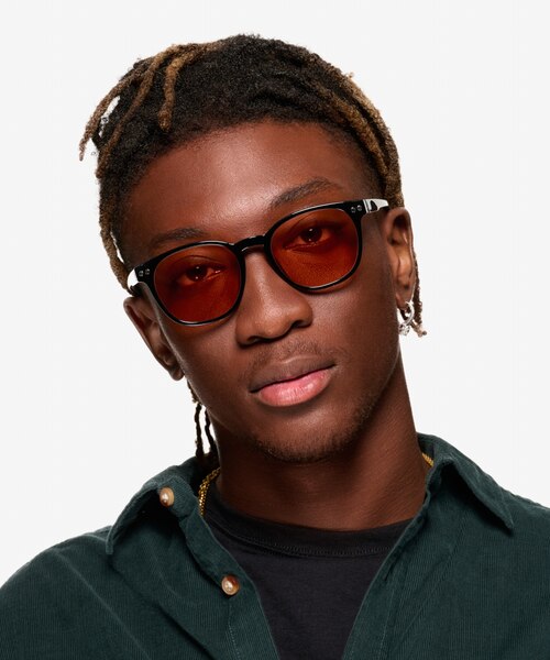Pep Shiny Black PlasticSunglass Frames for Men from EyeBuyDirect