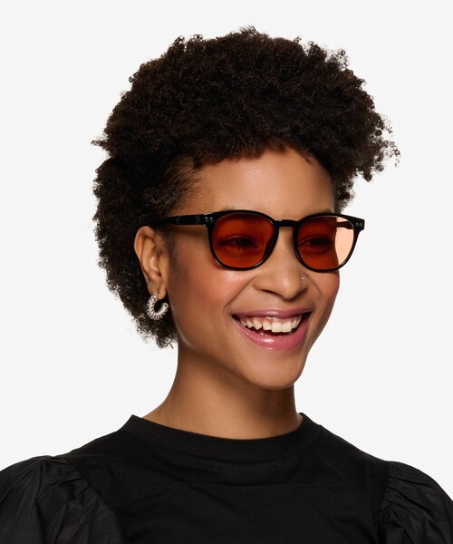 Pep Shiny Black PlasticSunglass Frames for Women from EyeBuyDirect