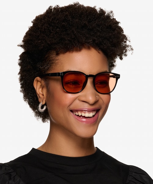 Pep Shiny Black PlasticSunglass Frames for Women from EyeBuyDirect