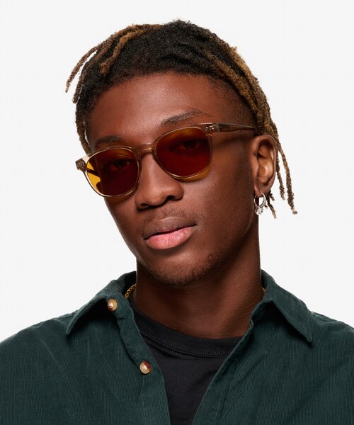 Pep Shiny Crystal Nude PlasticSunglass Frames for Men from EyeBuyDirect