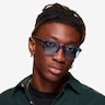 Pep Shiny Crystal Blue PlasticSunglass Frames for Men from EyeBuyDirect