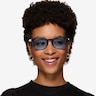 Pep Shiny Crystal Blue PlasticSunglass Frames for Women from EyeBuyDirect