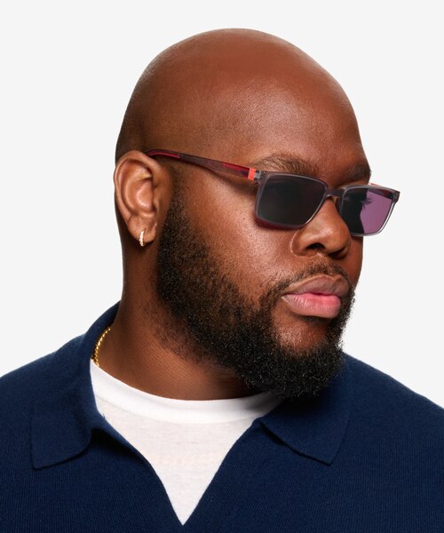 Strive Matt Crystal Gray PlasticSunglass Frames for Men from EyeBuyDirect