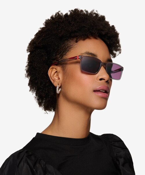Strive Matt Crystal Gray PlasticSunglass Frames for Women from EyeBuyDirect