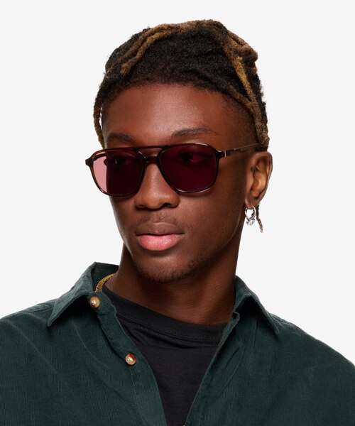 Zeal Sun Shiny Crystal Brown AcetateSunglass Frames for Men from EyeBuyDirect