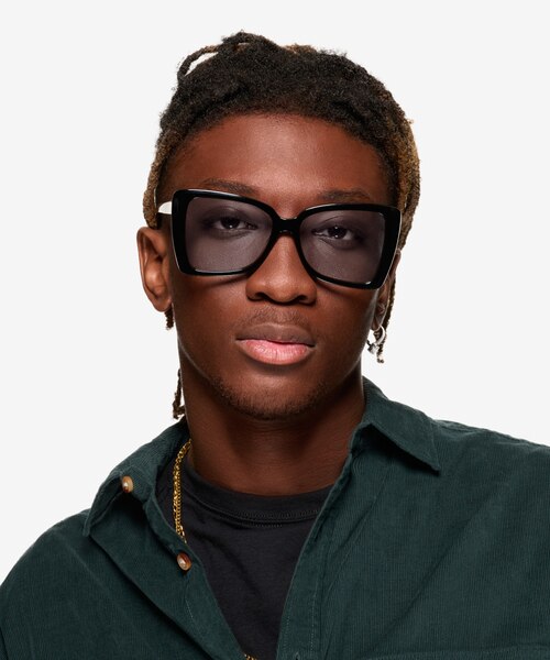Tippi Black AcetateSunglass Frames for Men from EyeBuyDirect