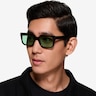 Golden Shiny Black AcetateSunglass Frames for Men from EyeBuyDirect