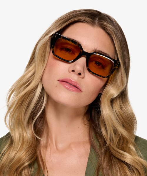Golden Shiny Tortoise AcétateSoleil de Lunette de vue pour Femmes d'EyeBuyDirect