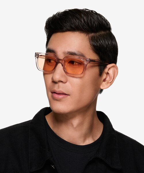 Golden Crystal Nude AcetateSunglass Frames for Men from EyeBuyDirect