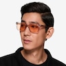 Golden Crystal Nude AcetateSunglass Frames for Men from EyeBuyDirect