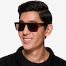 Poolside Brown Striped AcetateSunglass Frames for Men from EyeBuyDirect